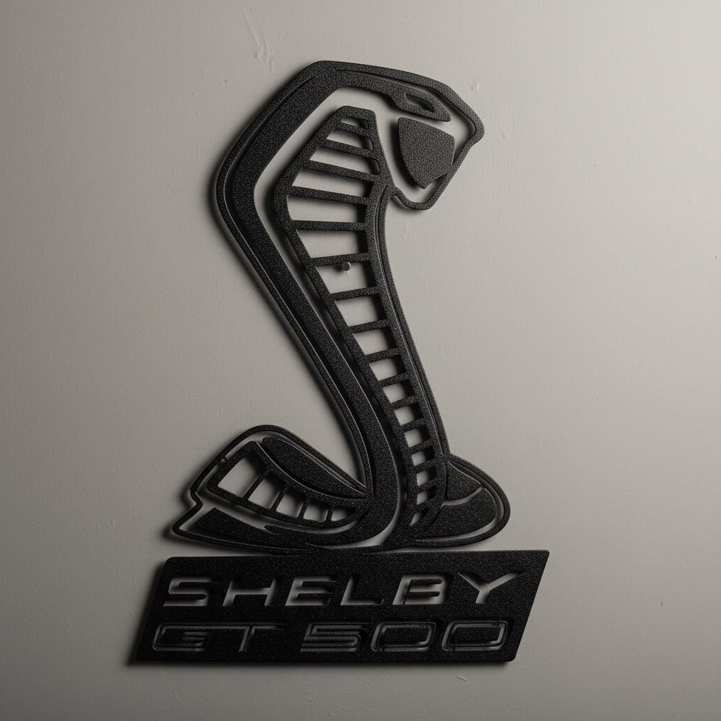 Shelby GT500 Wall Art - Classic Car Logo Garage Decor Man Cave Gift