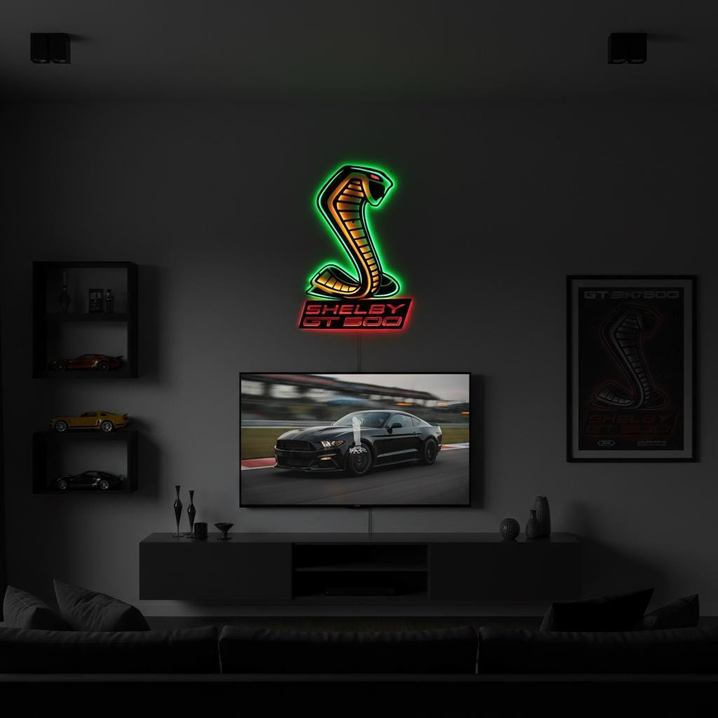 Shelby GT500 Wall Art - Classic Car Logo Garage Decor Man Cave Gift