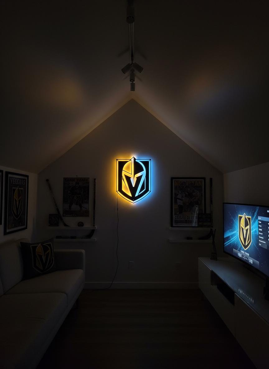 Vegas Golden Knights Wall Art - NHL Team Logo Decor for Game Room