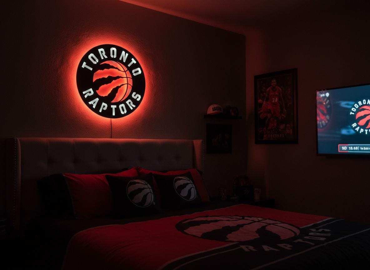 Toronto Raptors Wall Art - Team Logo Game Room Decor Man Cave Gift