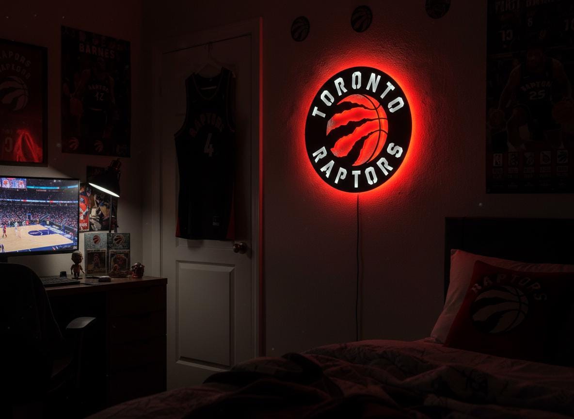 Toronto Raptors Wall Art - Team Logo Game Room Decor Man Cave Gift