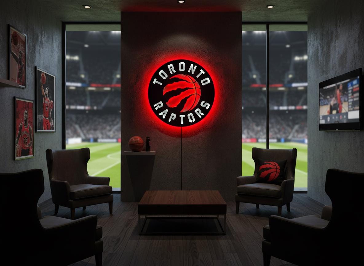Toronto Raptors Wall Art - Team Logo Game Room Decor Man Cave Gift