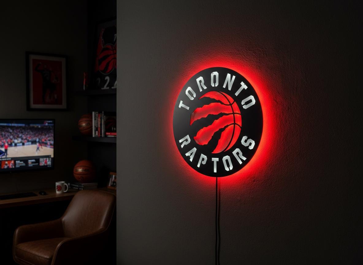 Toronto Raptors Wall Art - Team Logo Game Room Decor Man Cave Gift