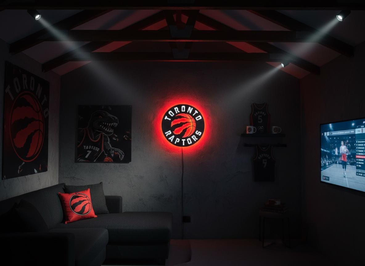 Toronto Raptors Wall Art - Team Logo Game Room Decor Man Cave Gift
