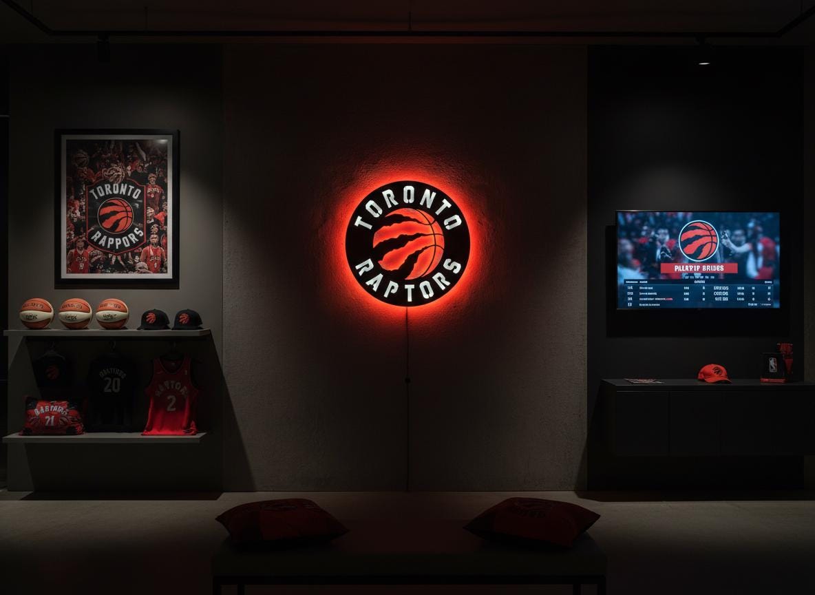 Toronto Raptors Wall Art - Team Logo Game Room Decor Man Cave Gift