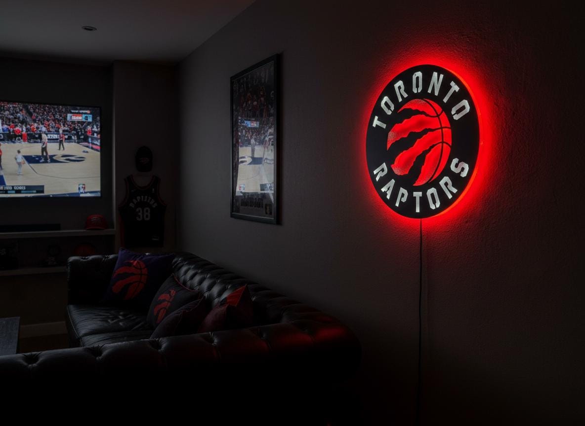 Toronto Raptors Wall Art - Team Logo Game Room Decor Man Cave Gift