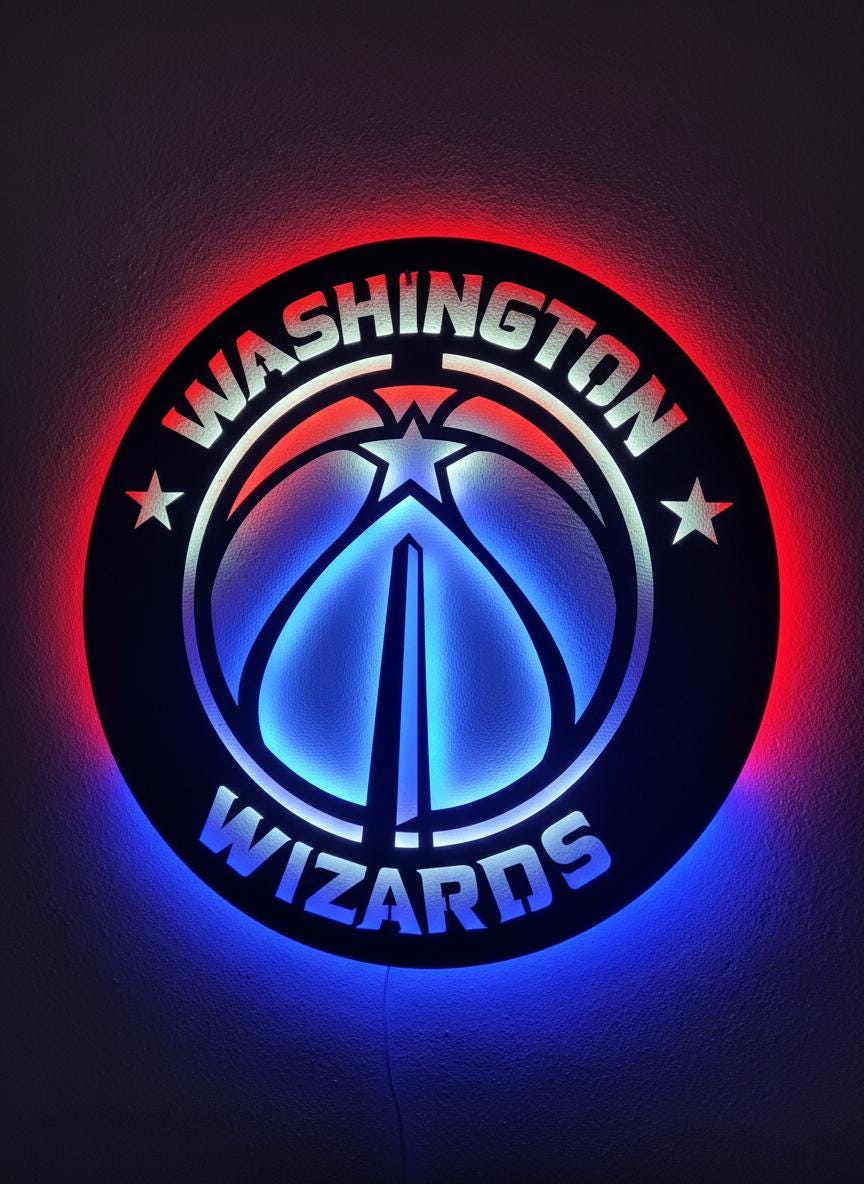 Washington Wizards Wall Art - Unique NBA Team Logo Basketball Decor Gift