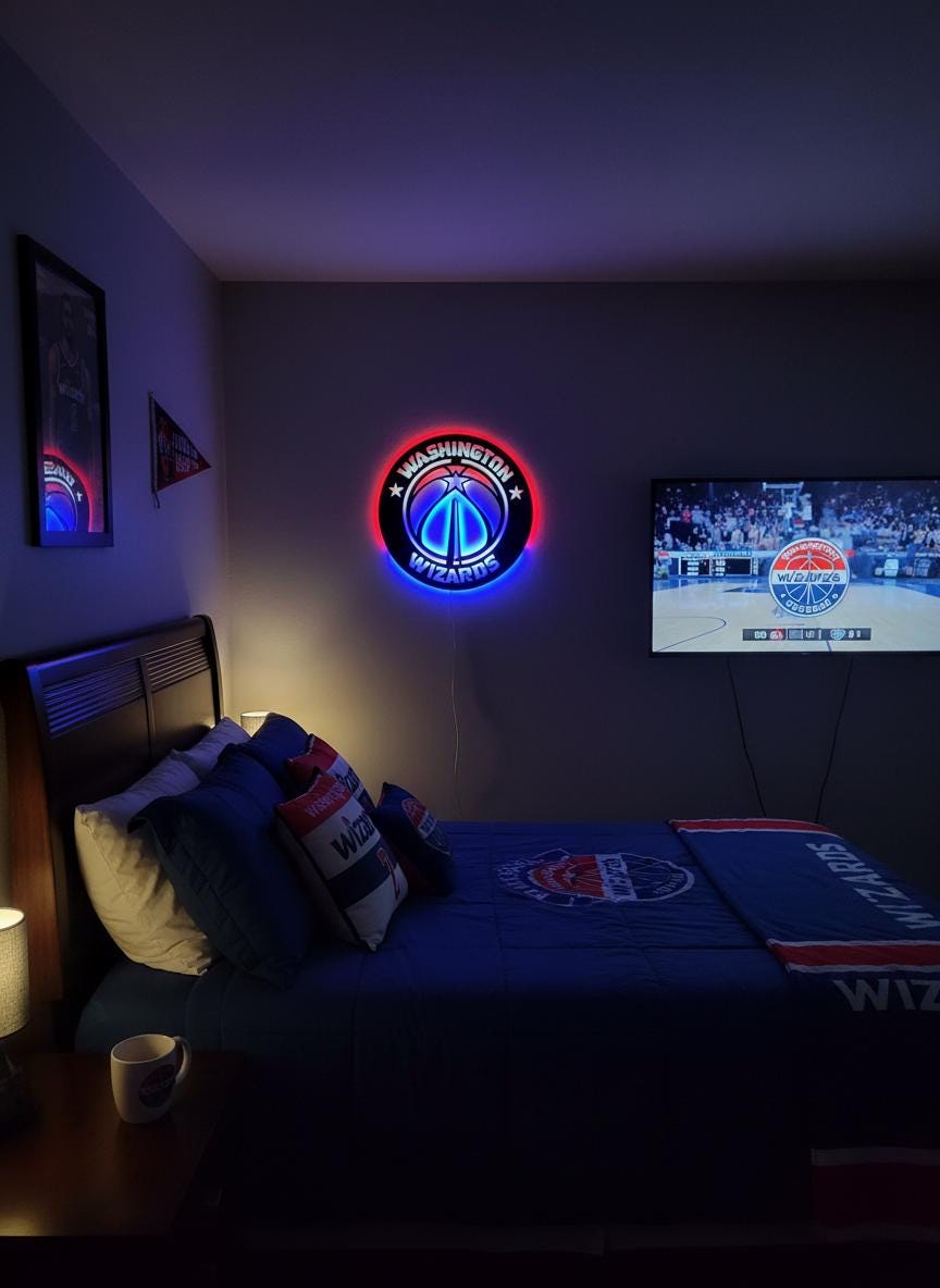 Washington Wizards Wall Art - Unique NBA Team Logo Basketball Decor Gift