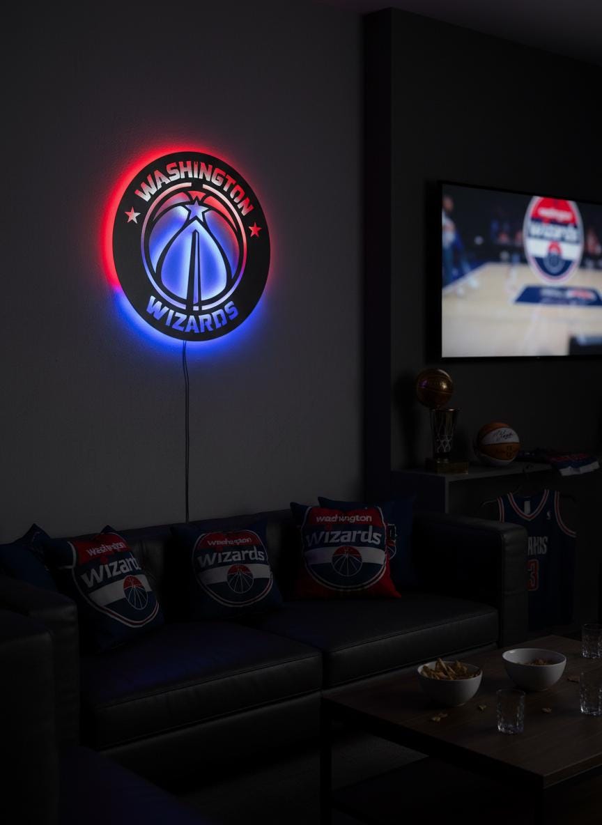 Washington Wizards Wall Art - Unique NBA Team Logo Basketball Decor Gift