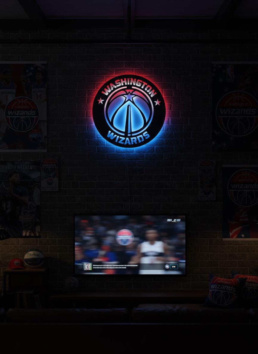 Washington Wizards Wall Art - Unique NBA Team Logo Basketball Decor Gift