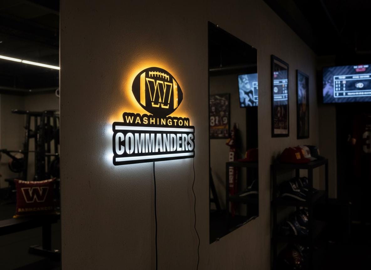 Washington Commanders Sign - NFL Football Team Logo Man Cave Wall Decor