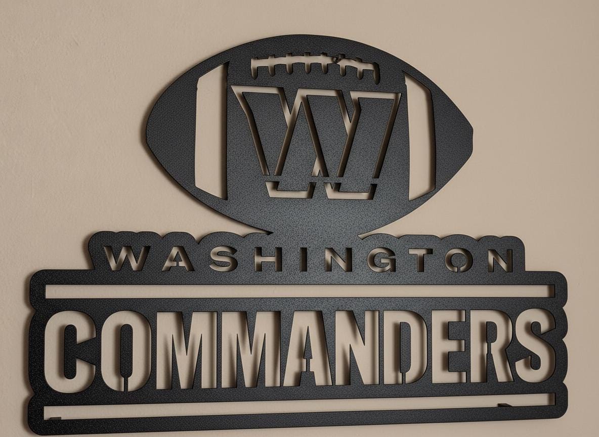 Washington Commanders Sign - NFL Football Team Logo Man Cave Wall Decor
