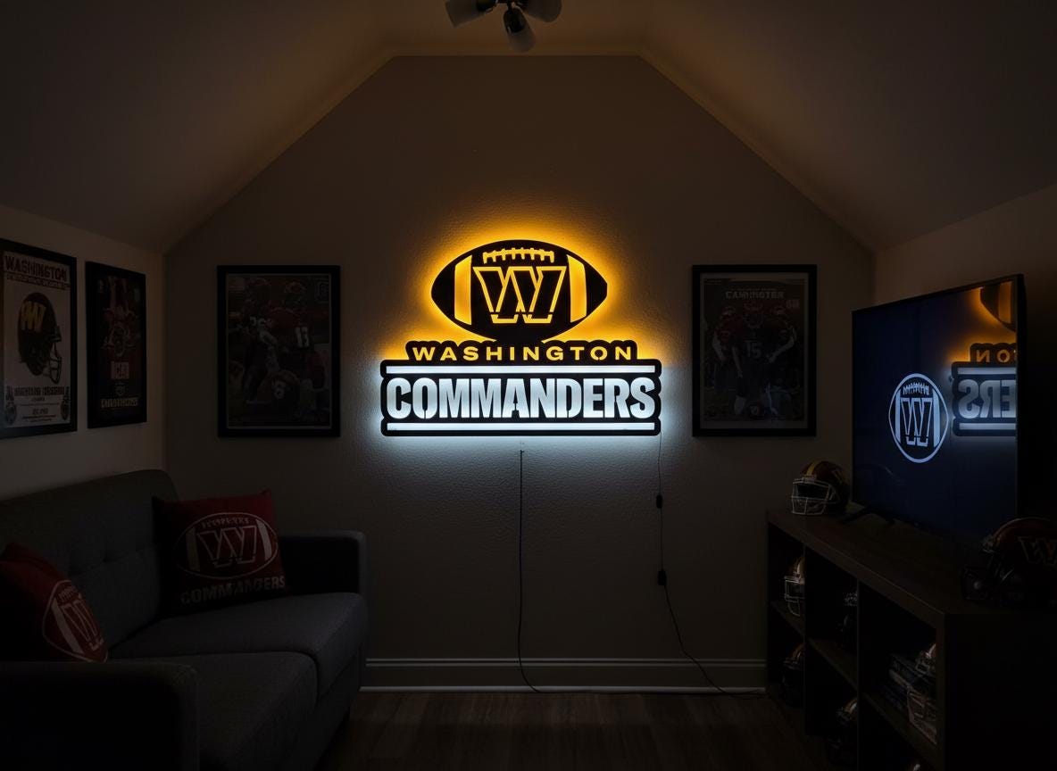 Washington Commanders Sign - NFL Football Team Logo Man Cave Wall Decor