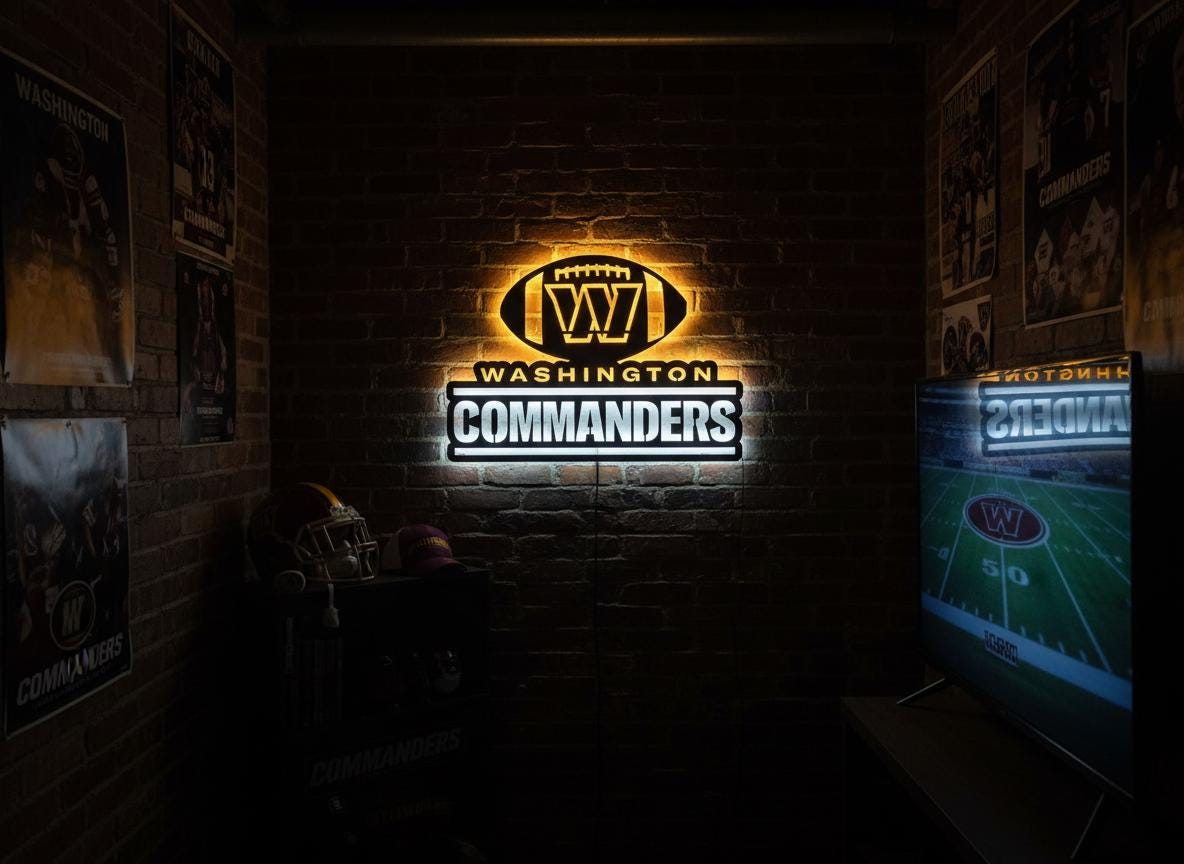 Washington Commanders Sign - NFL Football Team Logo Man Cave Wall Decor
