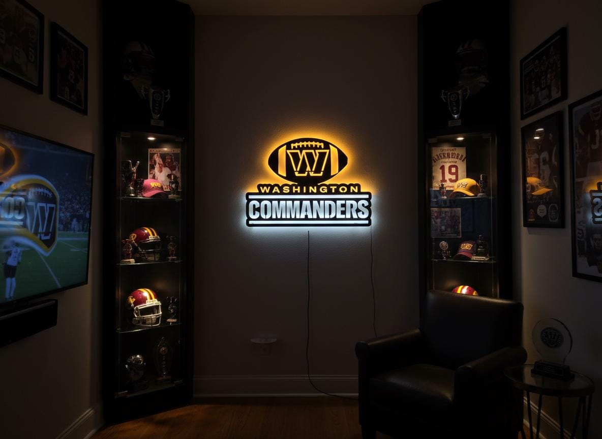 Washington Commanders Sign - NFL Football Team Logo Man Cave Wall Decor