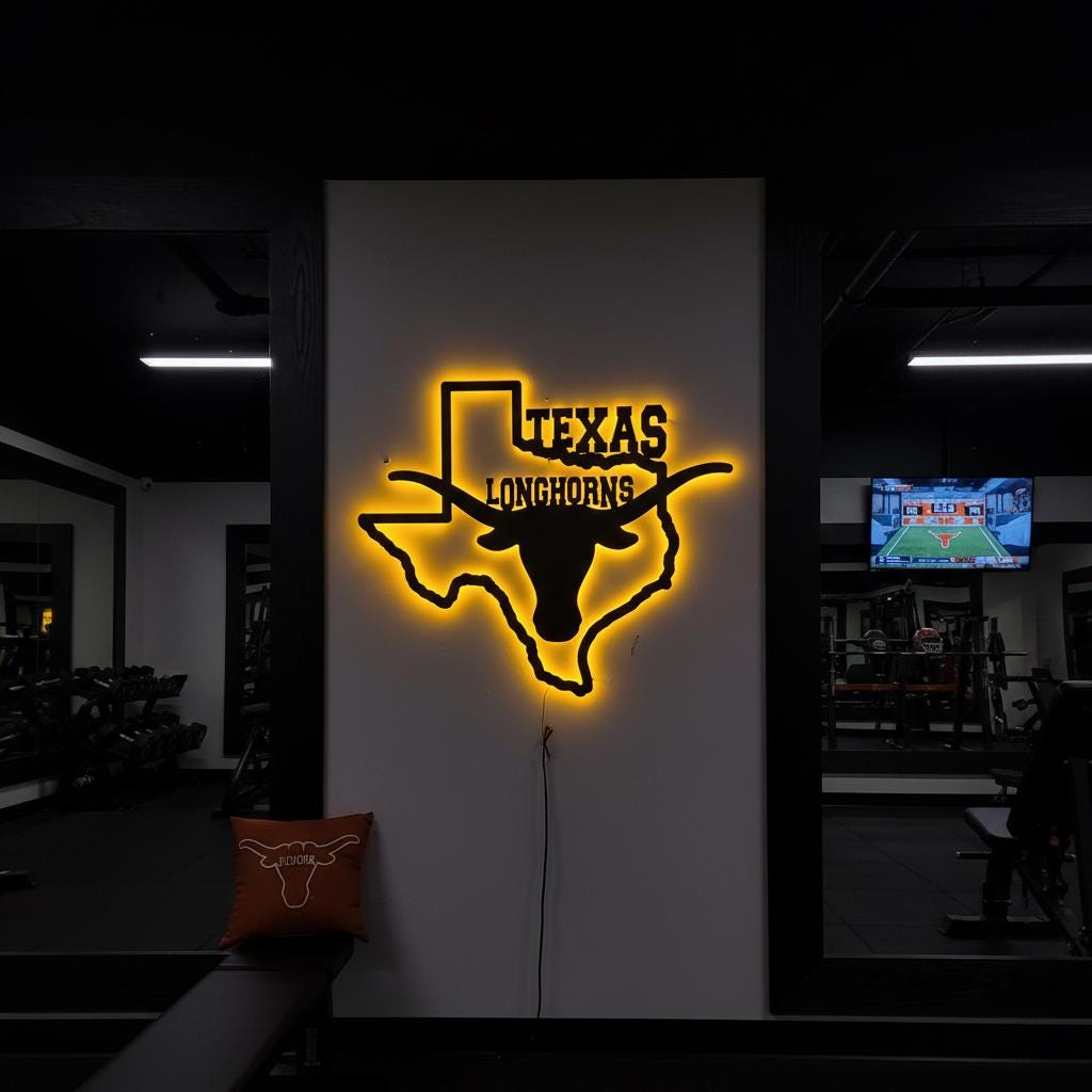 Texas Longhorns Wall Art - UT Hook Em Horns Logo Man Cave Decor