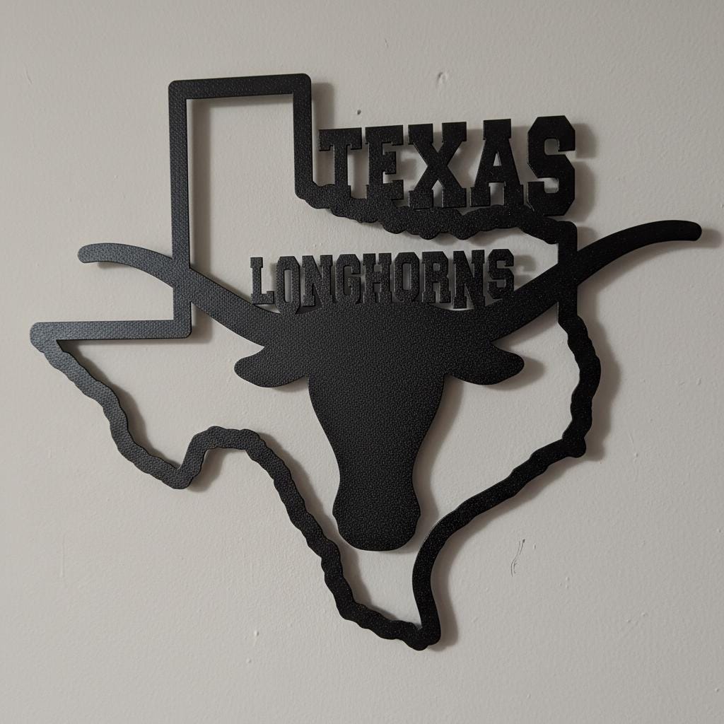 Texas Longhorns Wall Art - UT Hook Em Horns Logo Man Cave Decor