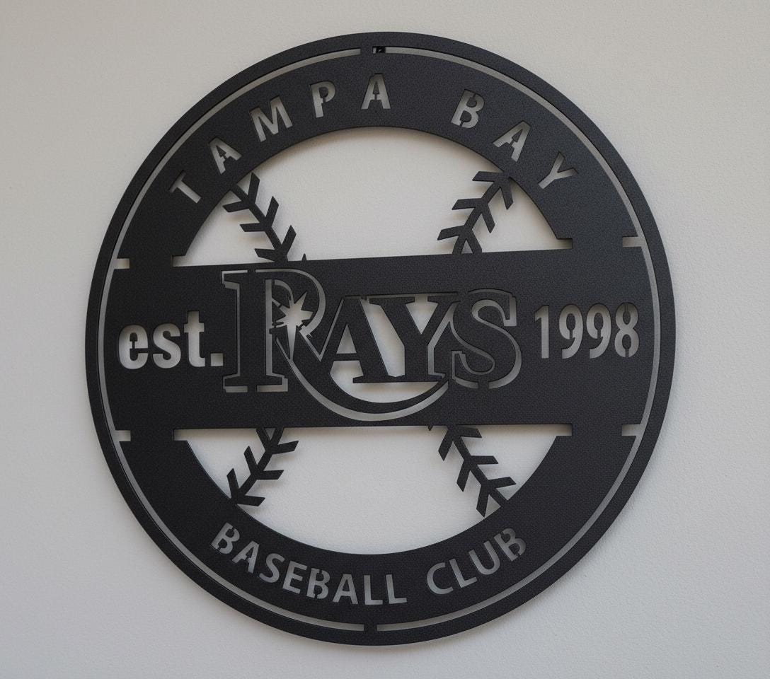 Tampa Bay Rays Wall Art - Team Logo Baseball Game Room Decor
