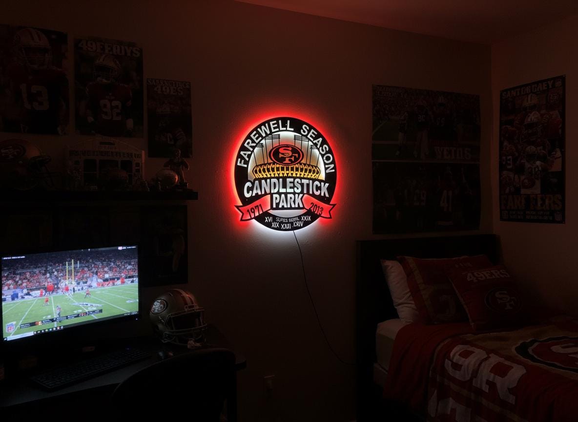 49ers Wall Art - San Francisco Team Logo NFL Football Game Room Decor