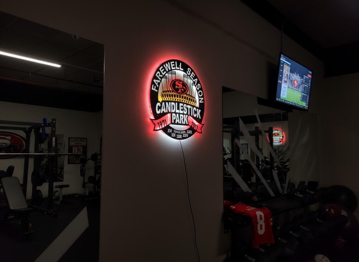 49ers Wall Art - San Francisco Team Logo NFL Football Game Room Decor