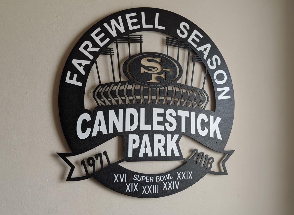 49ers Wall Art - San Francisco Team Logo NFL Football Game Room Decor