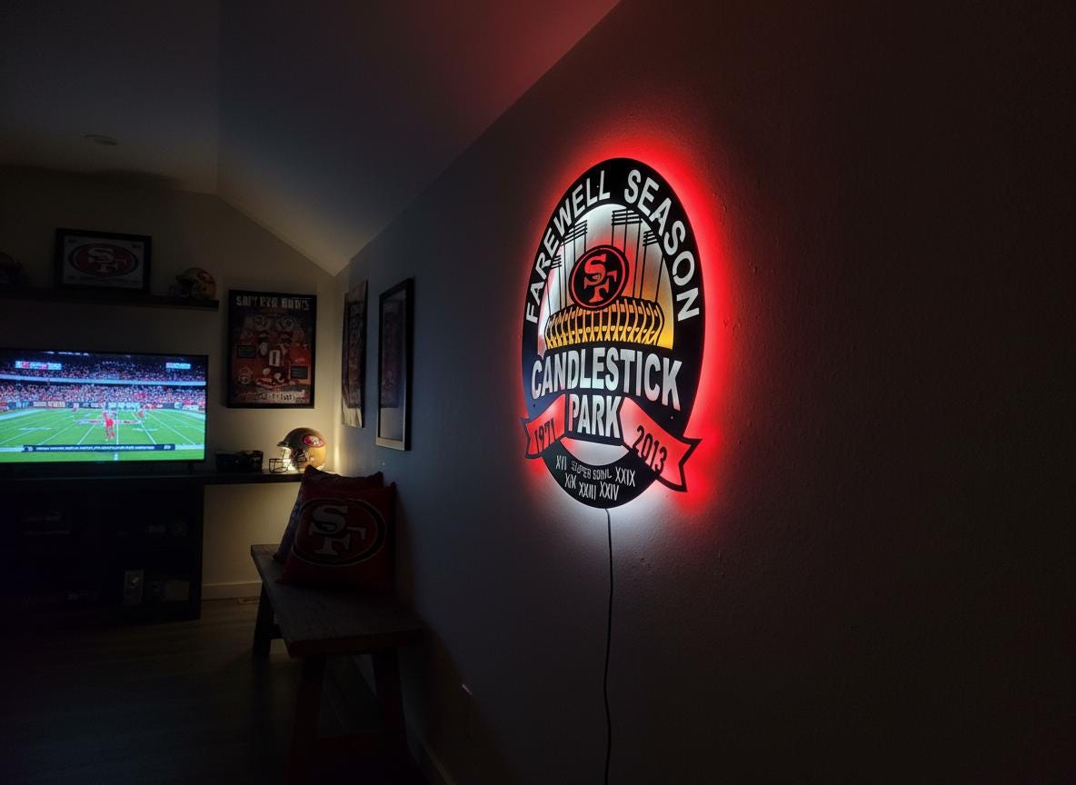 49ers Wall Art - San Francisco Team Logo NFL Football Game Room Decor