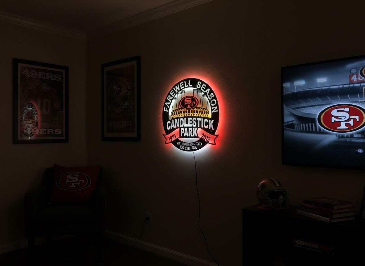 49ers Wall Art - San Francisco Team Logo NFL Football Game Room Decor