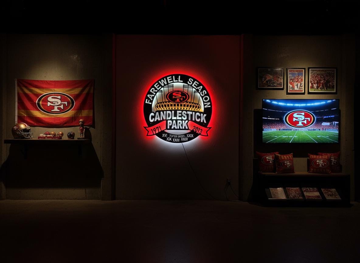 49ers Wall Art - San Francisco Team Logo NFL Football Game Room Decor