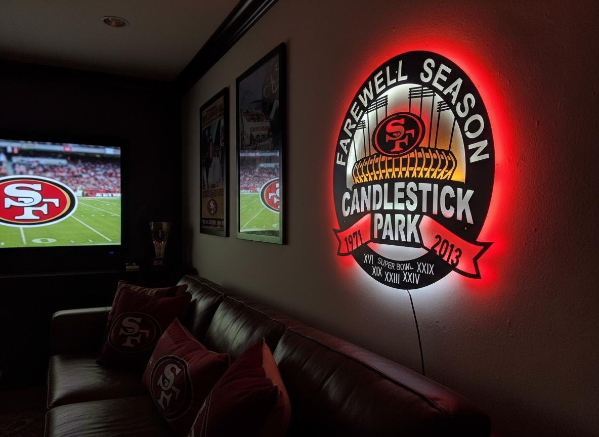 49ers Wall Art - San Francisco Team Logo NFL Football Game Room Decor