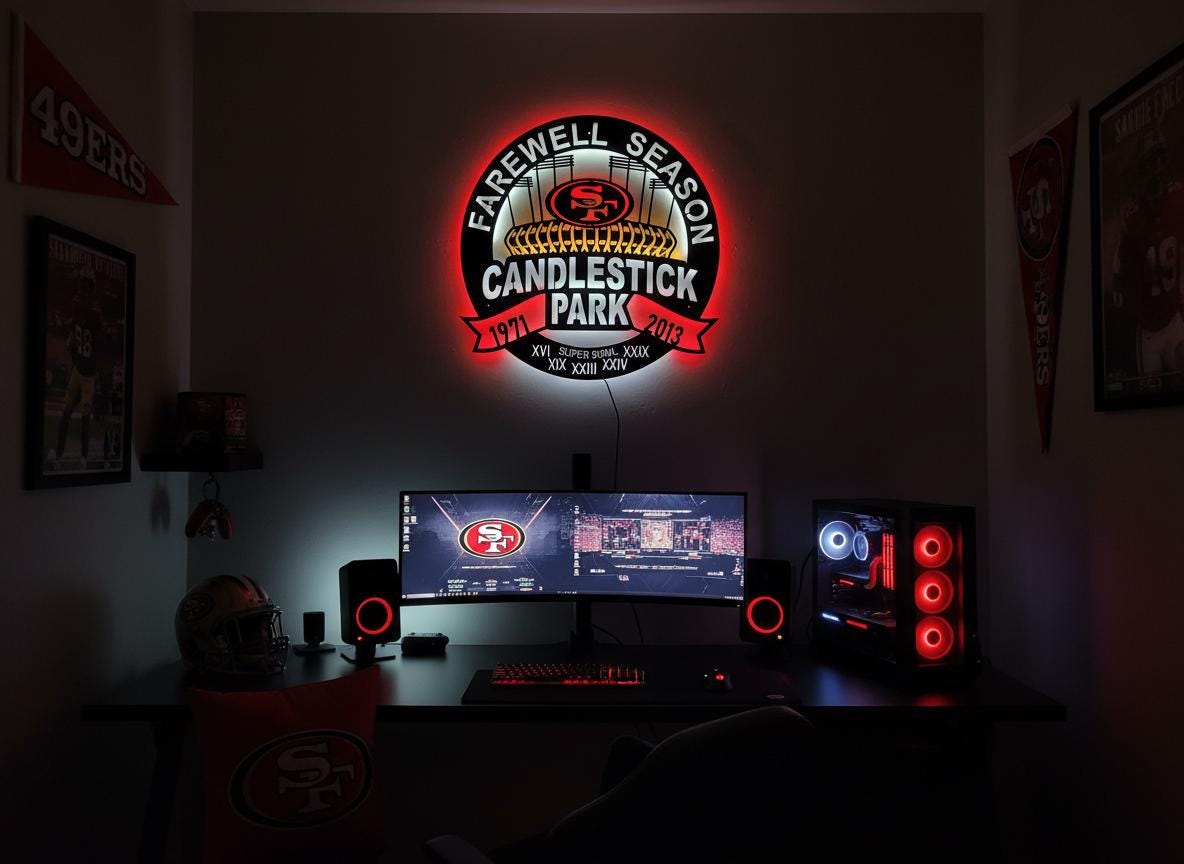49ers Wall Art - San Francisco Team Logo NFL Football Game Room Decor
