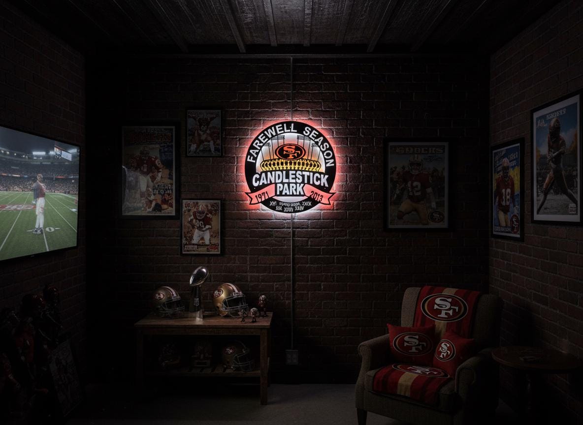 49ers Wall Art - San Francisco Team Logo NFL Football Game Room Decor