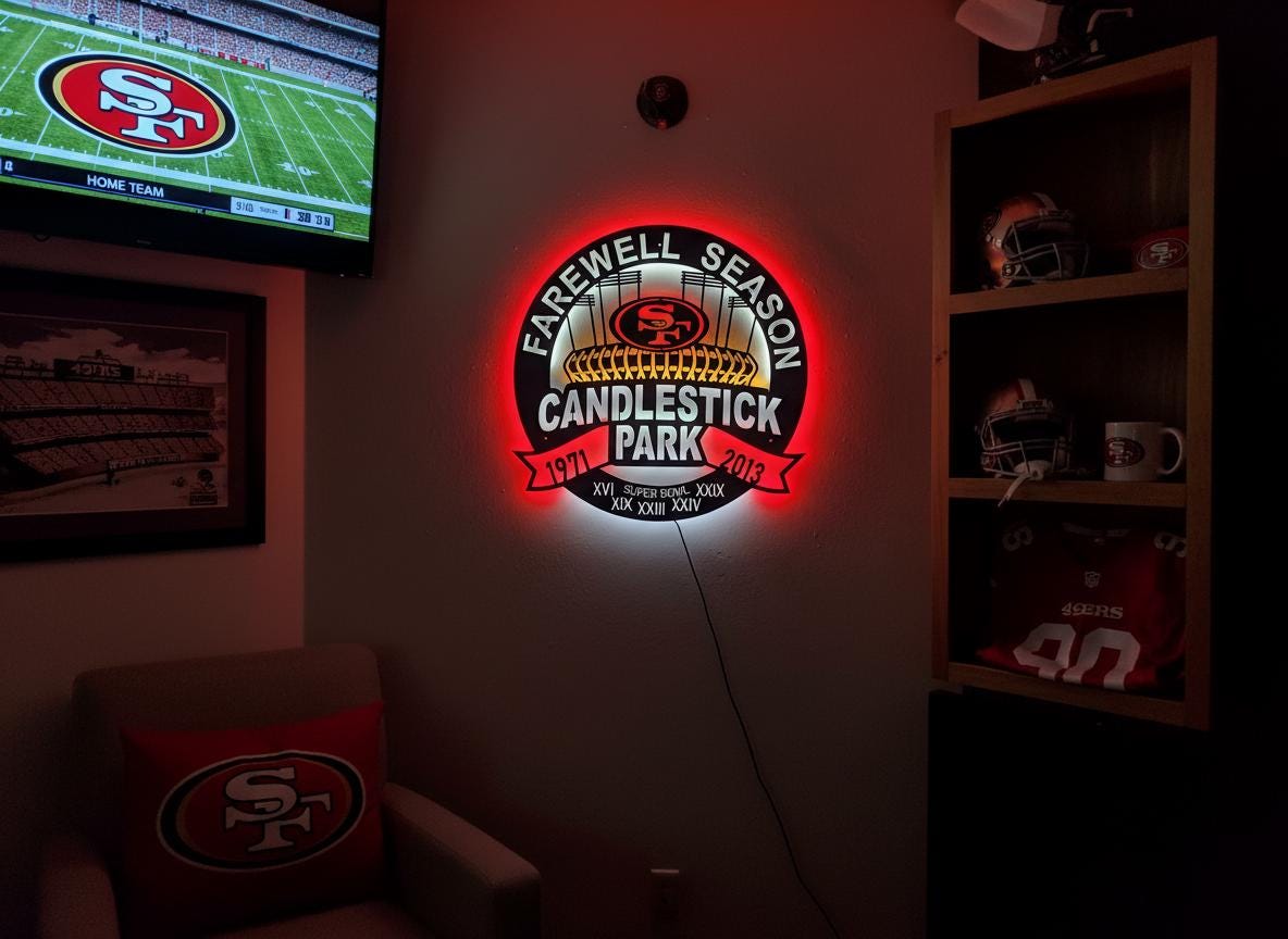 49ers Wall Art - San Francisco Team Logo NFL Football Game Room Decor
