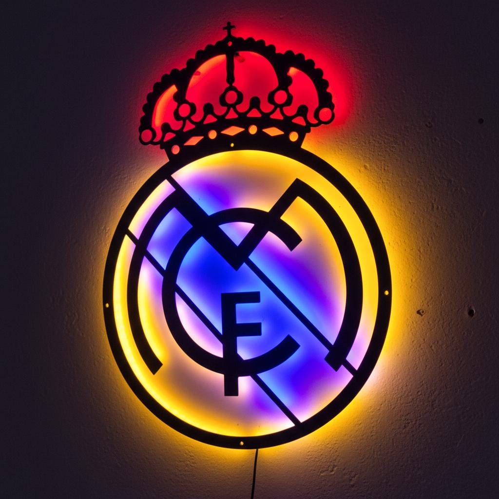 Real Madrid Wall Art - Club Logo Soccer Team Game Room Decor