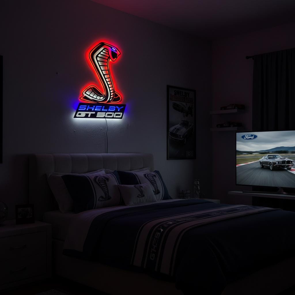 Shelby GT500 Wall Art - Iconic Ford Mustang Garage Decor & Man Cave Gift