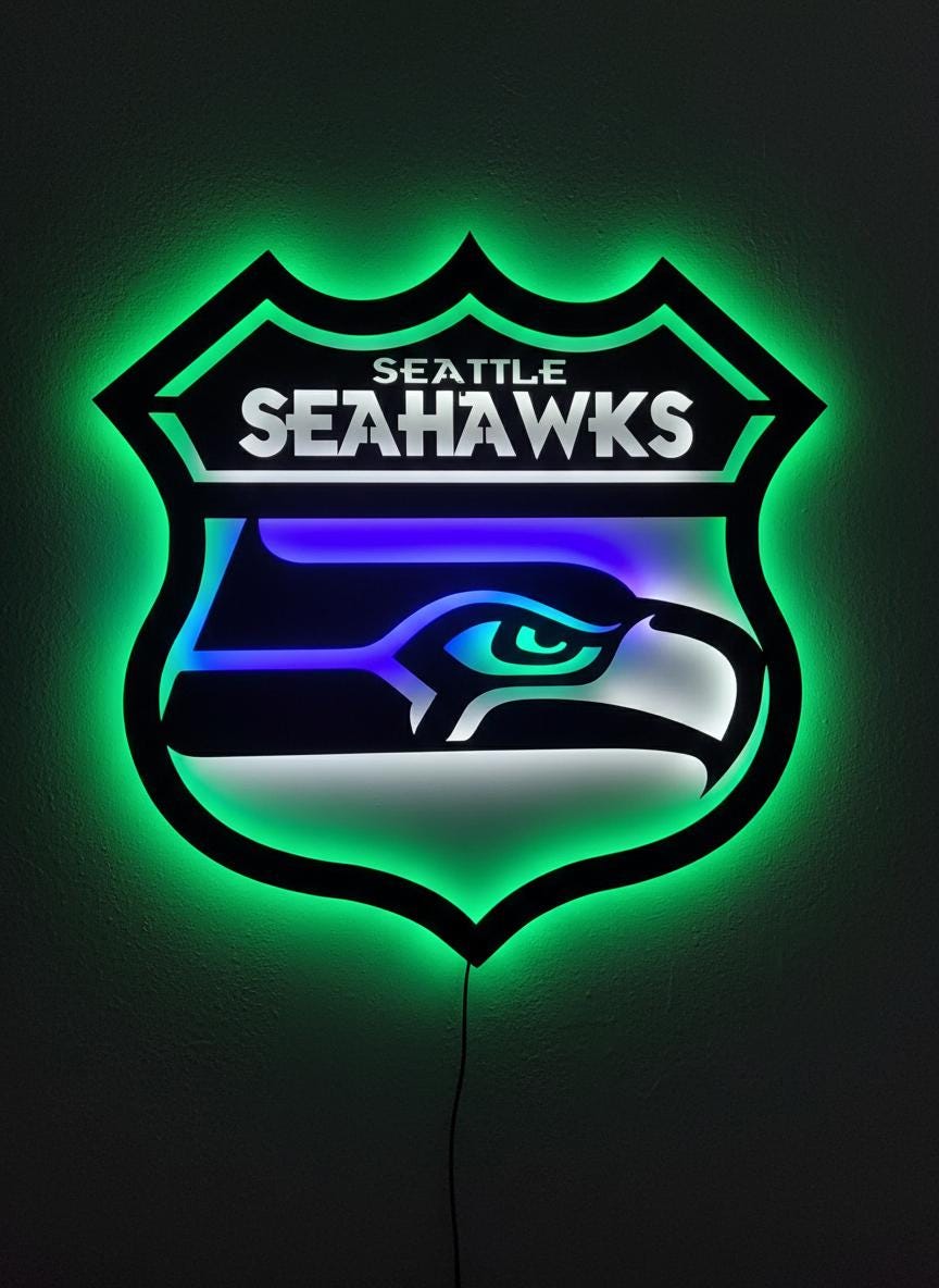 Seattle Seahawks Wall Art - Official Team Logo NFL Football Decor Gift