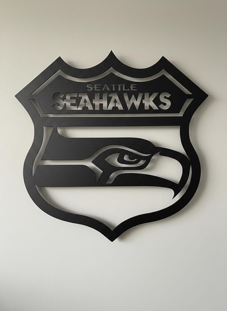 Seattle Seahawks Wall Art - Official Team Logo NFL Football Decor Gift