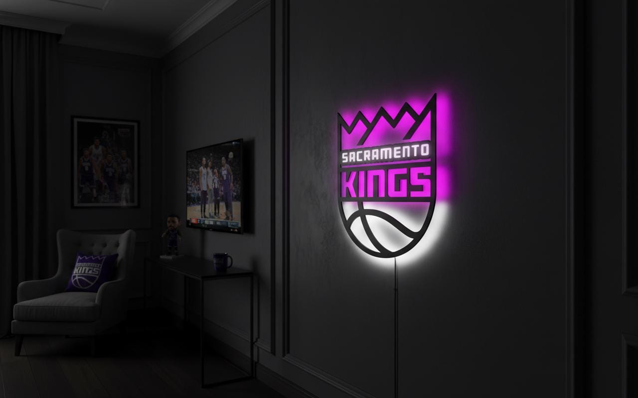 Sacramento Kings Wall Art - Team Logo Basketball Decor Game Room Gift