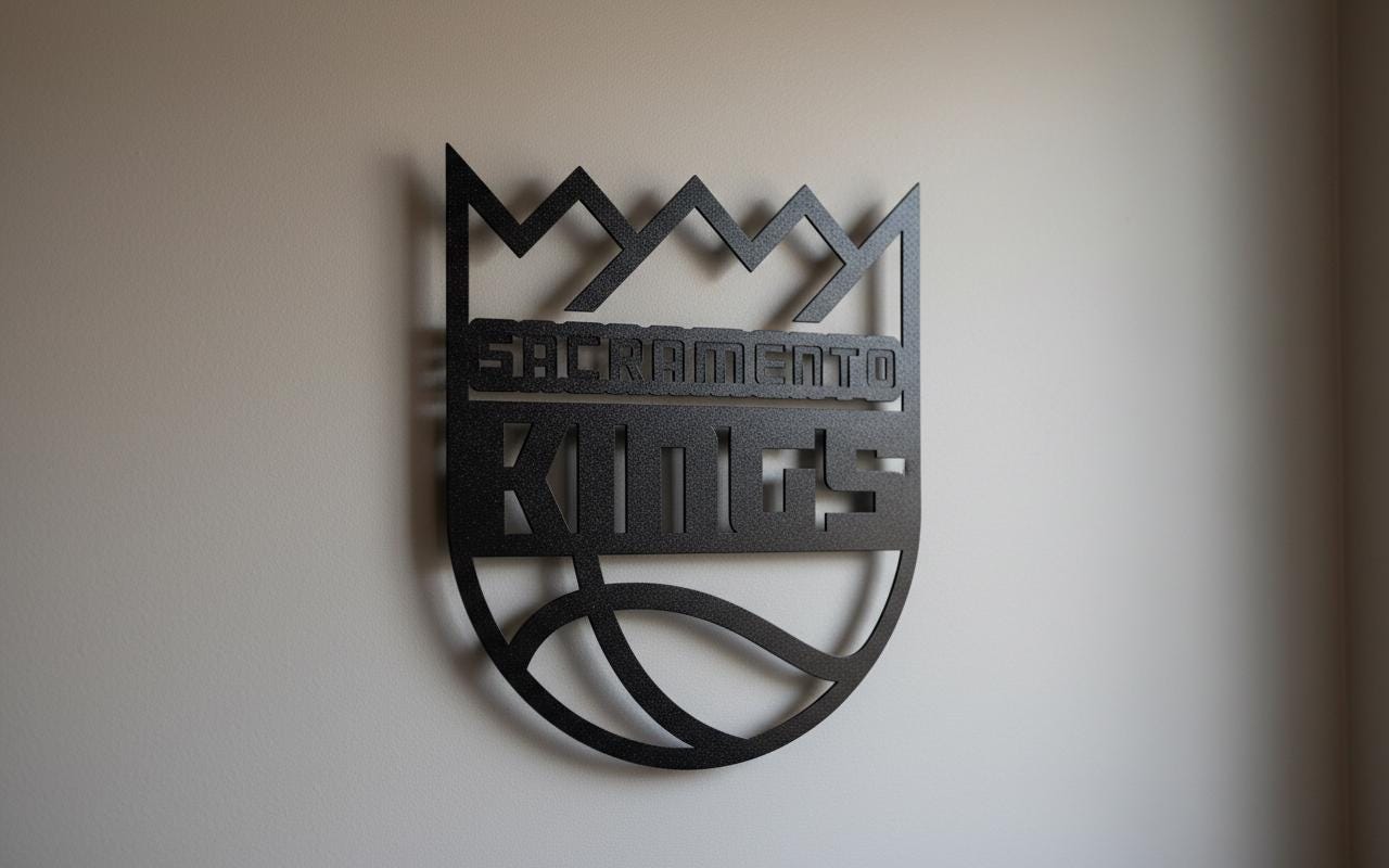 Sacramento Kings Wall Art - Team Logo Basketball Decor Game Room Gift