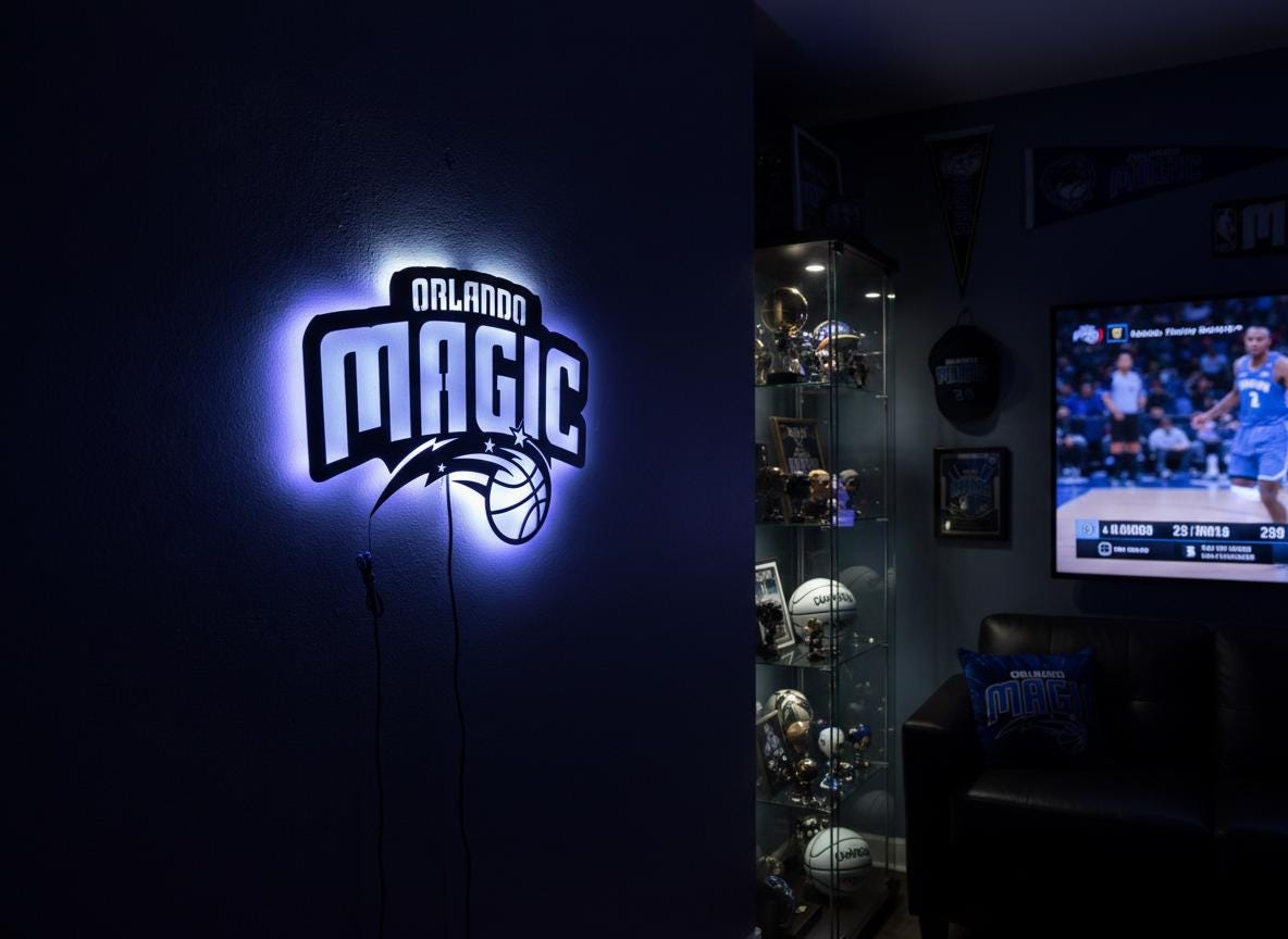 Orlando Magic Wall Art - NBA Team Logo - Game Room Decor Man Cave Sign