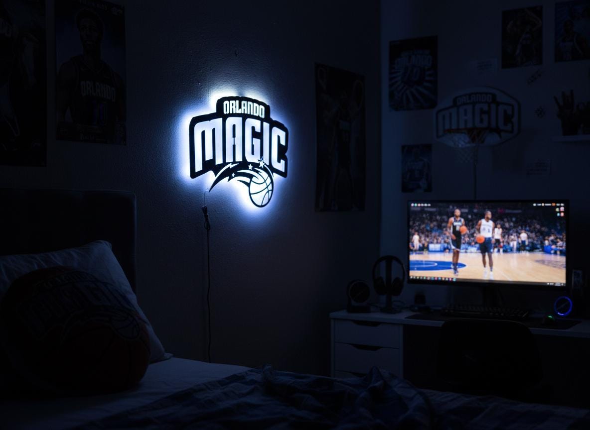 Orlando Magic Wall Art - NBA Team Logo - Game Room Decor Man Cave Sign