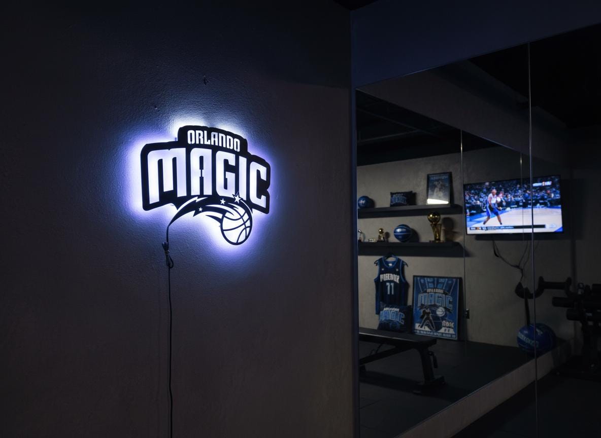 Orlando Magic Wall Art - NBA Team Logo - Game Room Decor Man Cave Sign