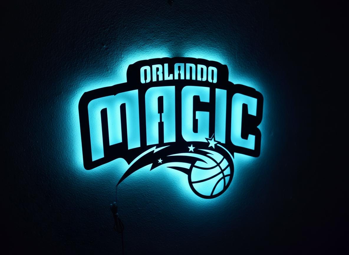 Orlando Magic Wall Art - NBA Team Logo - Game Room Decor Man Cave Sign
