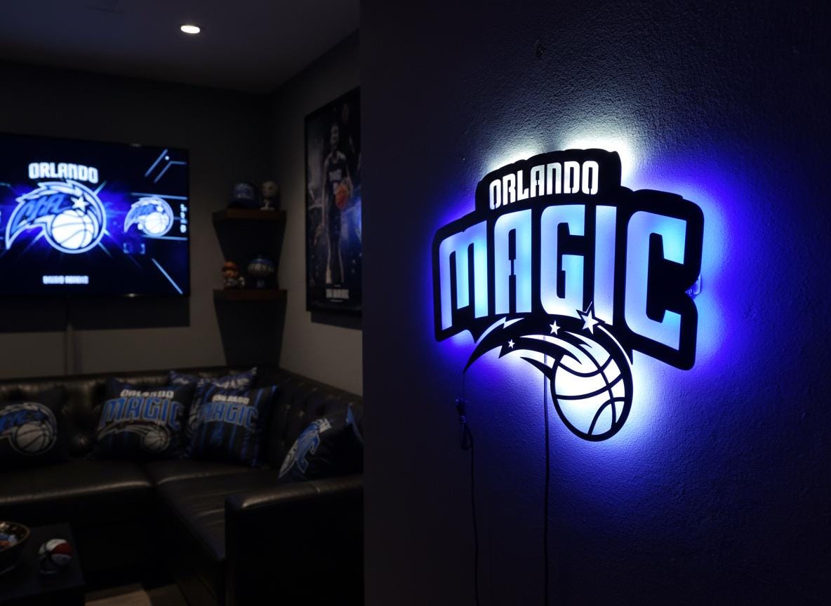 Orlando Magic Wall Art - NBA Team Logo - Game Room Decor Man Cave Sign