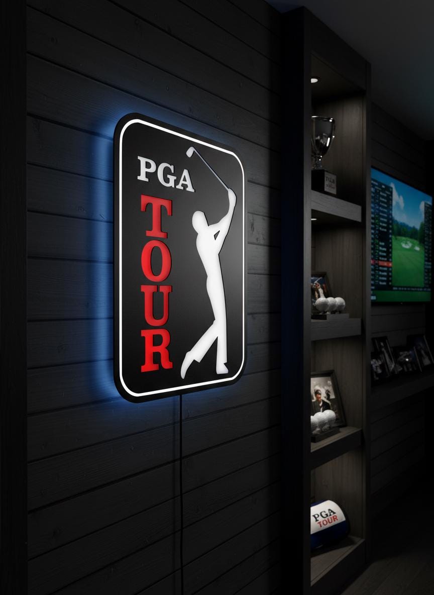 PGA Tour Metal Art – Golf Course Logo Man Cave Decor