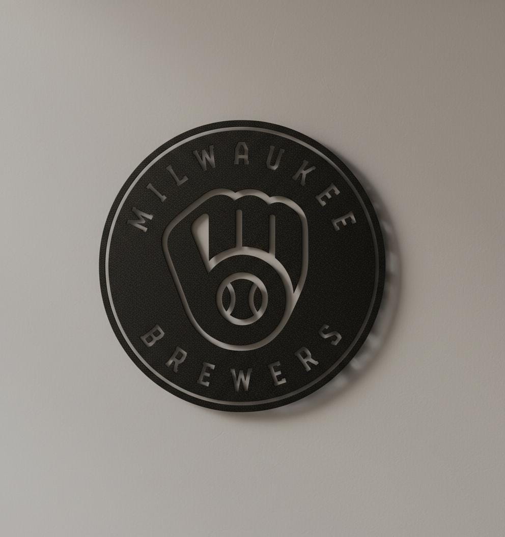 Milwaukee Brewers Wall Art - MLB Baseball Team Sign - Man Cave Decor