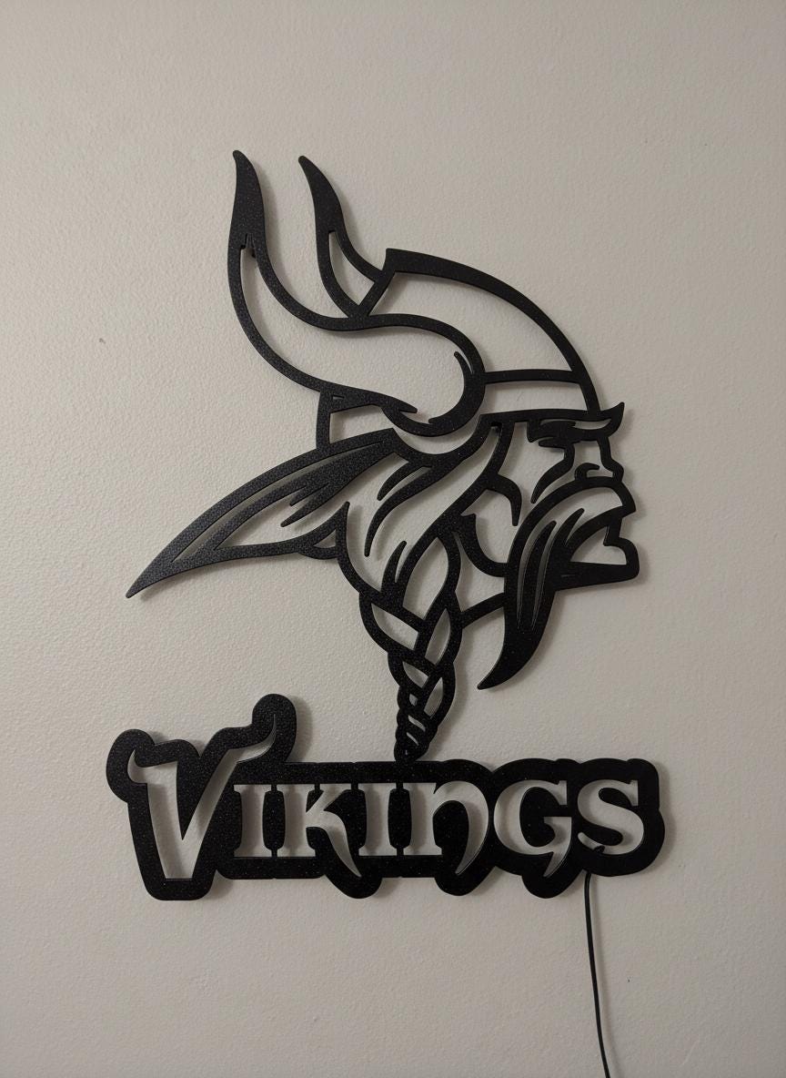 Minnesota Vikings Wall Art - Team Logo Decor for Game Room & Man Cave