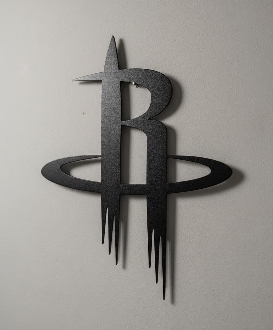 Houston Rockets Wall Art - NBA Team Logo Game Room Decor Man Cave Gift