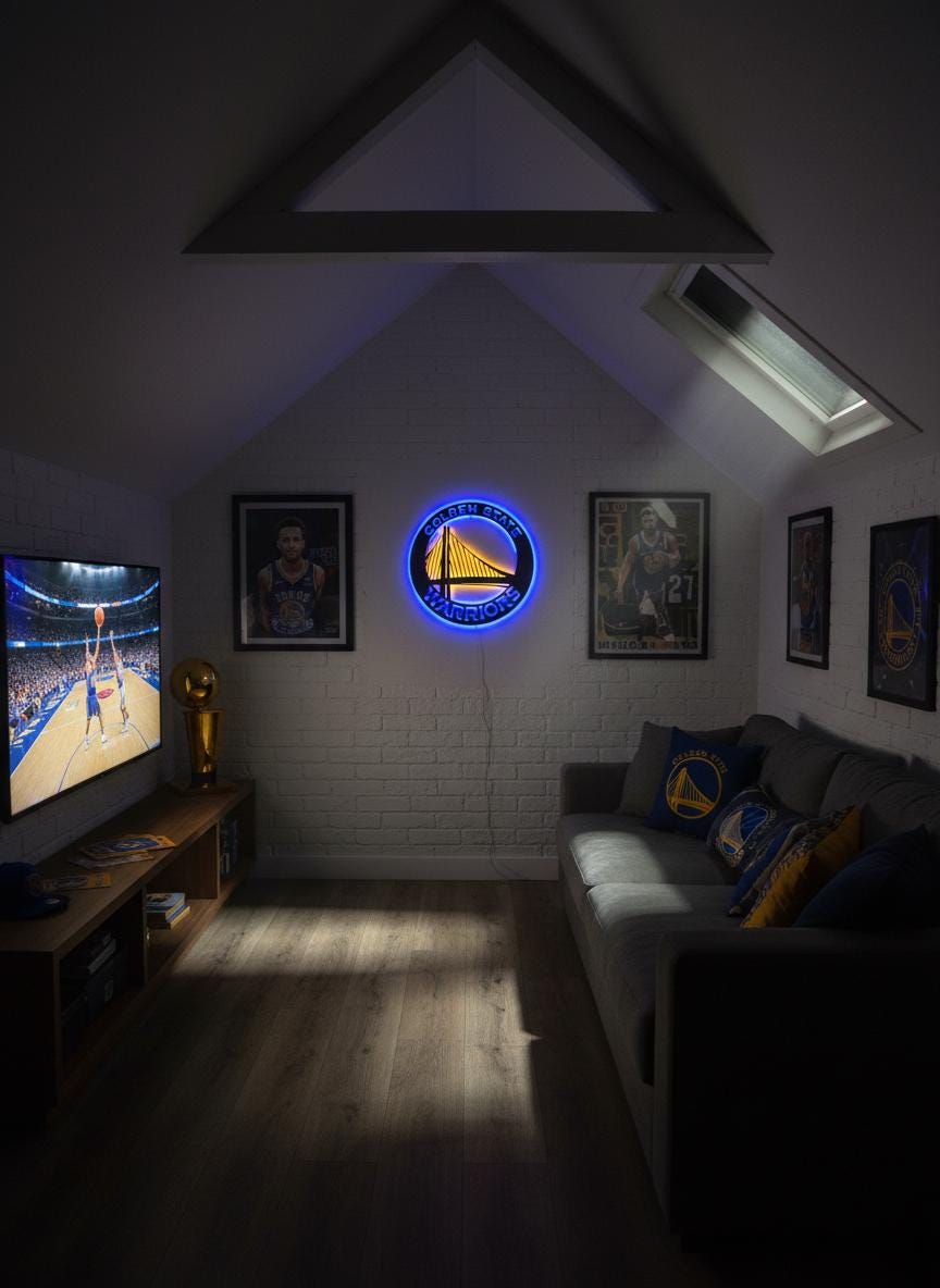 Golden State Warriors Wall Art - NBA Team Logo Sports Fan Game Room Decor