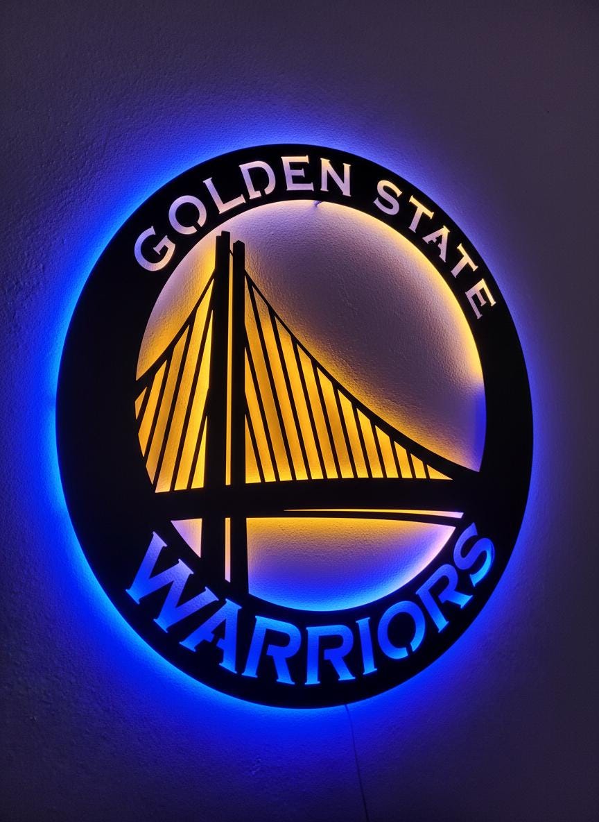 Golden State Warriors Wall Art - NBA Team Logo Sports Fan Game Room Decor