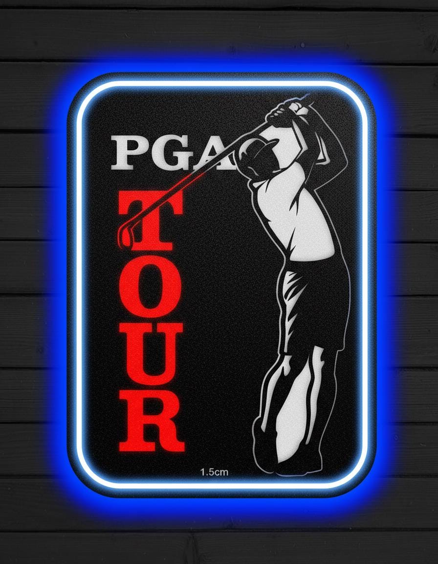 PGA Tour Metal Wall Art – Golf Logo Decor, Man Cave Statement Piece